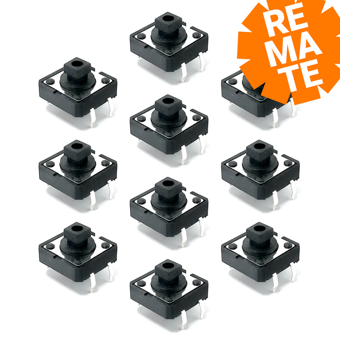Push Button Grande de 4 Terminales - Botón cuadrado 10 piezas