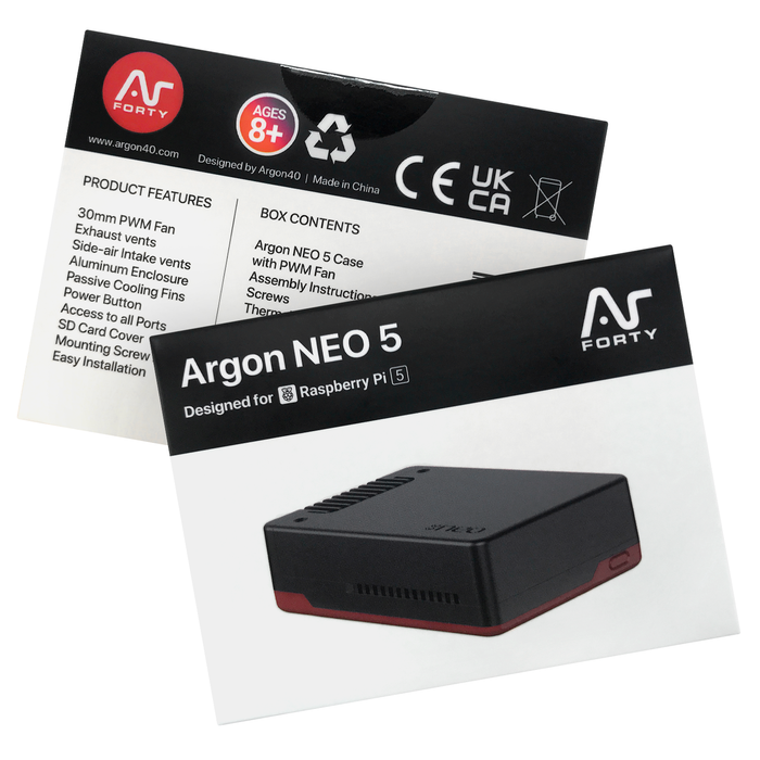 Argon NEO 5 Carcasa de metal con ventilador para Raspberry Pi 5